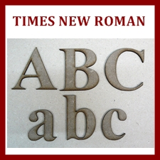 Letras de madera Fuente Times New Roman